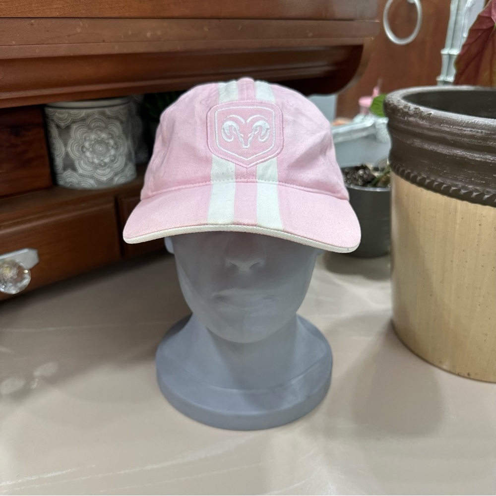 Chase Authentics Light Pink Striped Dodge Ram Baseball Cap Hat